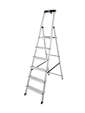 KRAUSE SAFETY drabina aluminiowa 6 stopni z PÓŁKĄ